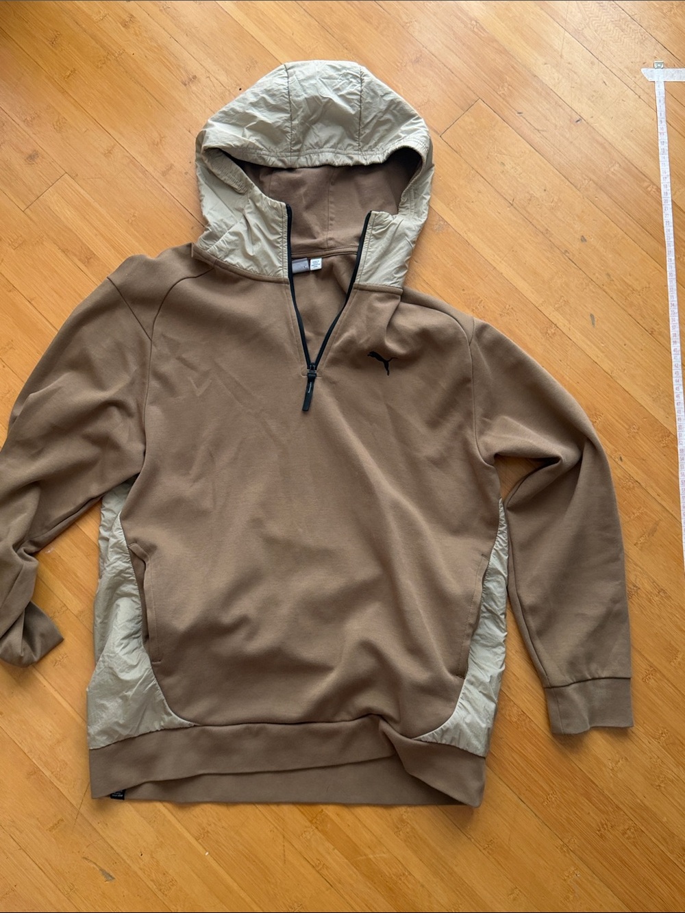 Puma Men’s Zip Hoodie in Brown & Beige